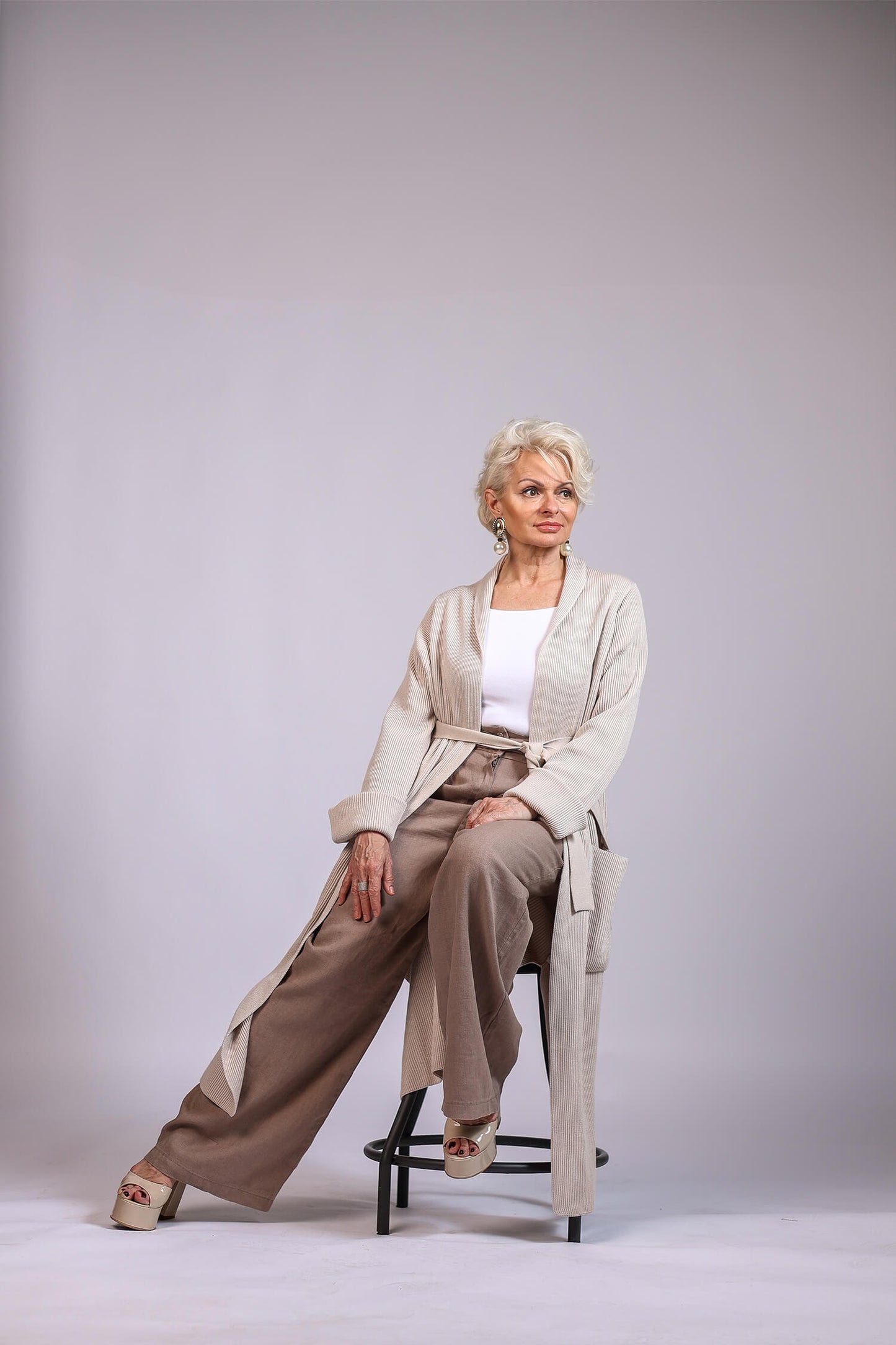 Długi kardigan z dwoma kieszeniami Hanna