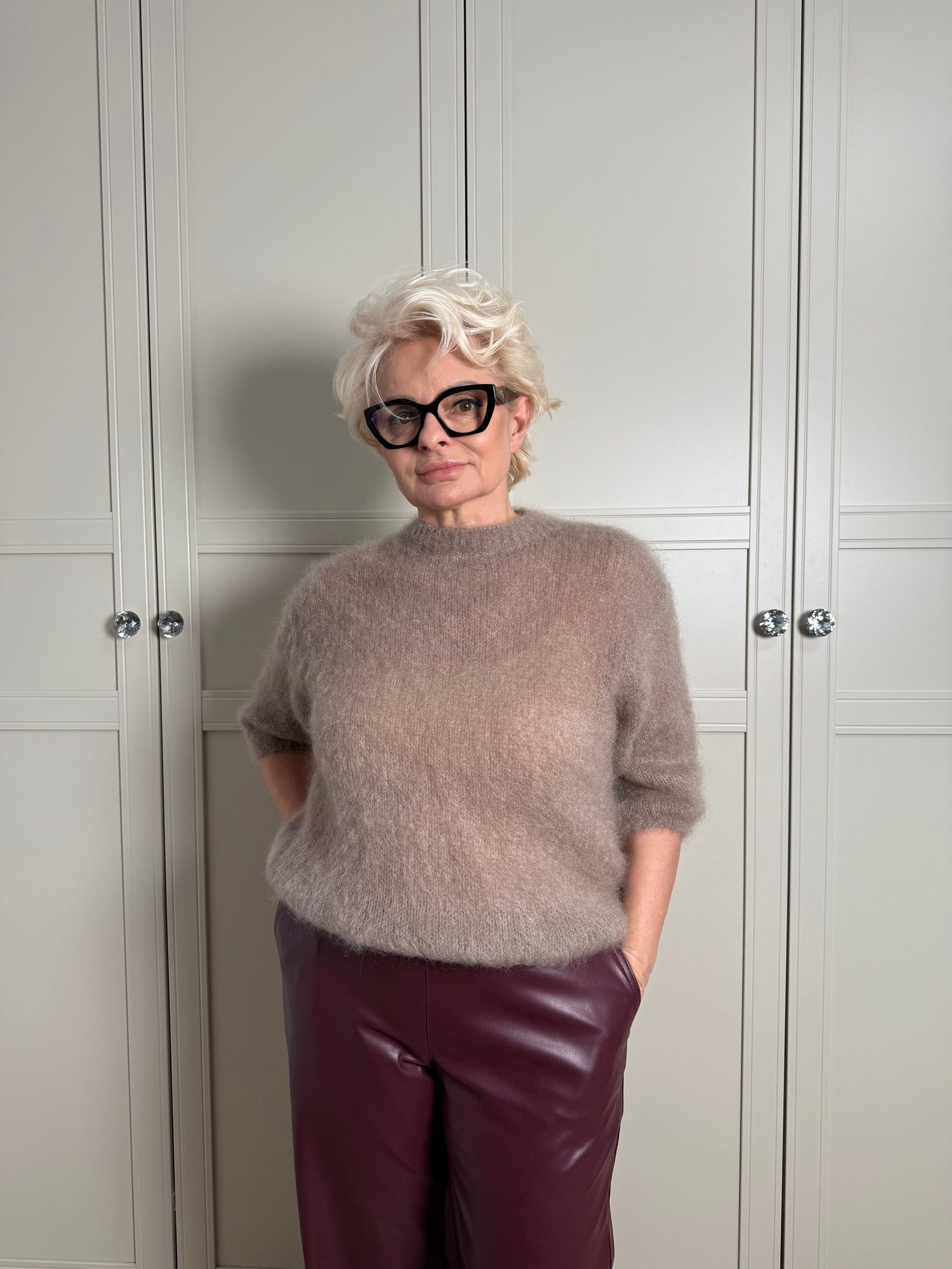 Sweter Moher Amelia zabudowany pod szyją